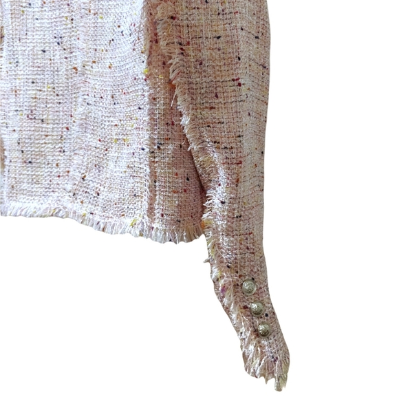 Aqua pink raw hemline jacket. Sz.S - Picture 5 of 14